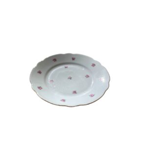 dessertbord - vintage bloemetjes (roze-goud)